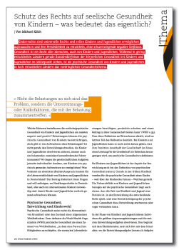Schutz des Rechts auf seelische Gesundheit von Kindern – was bedeutet das eigentlich?