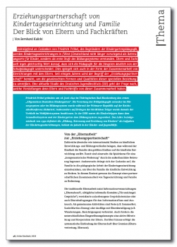 Erziehungspartnerschaft von Kindertageseinrichtung und Familie - Der Blick von Eltern und Fachkräften
