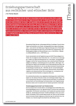 Erziehungspartnerschaft aus rechtlicher und ethischer Sicht