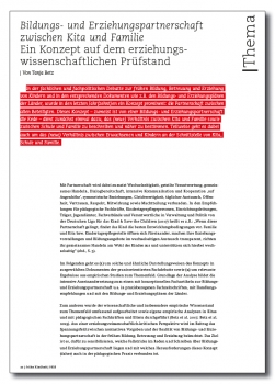 Bildungs- und Erziehungspartnerschaft zwischen Kita und Familie - Ein Konzept auf dem erziehungswissenschaftlichen Prüfstand
