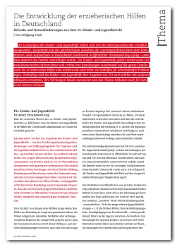 Die Entwicklung der erzieherischen Hilfen in Deutschland
