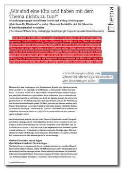 "Wir sind eine Kita und haben mit dem Thema nichts zu tun!" - Schutzkonzepte gegen sexualisierte Gewalt sind wichtig.