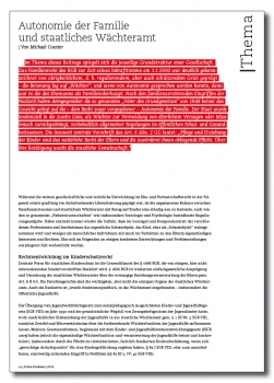 Autonomie der Familie und staatliches Wächteramt