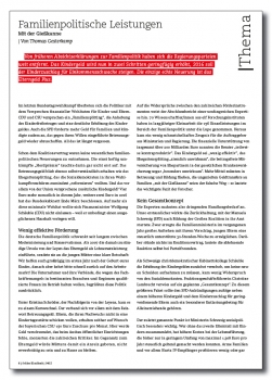 Familienpolitische Leistungen - Mit der Gießkanne