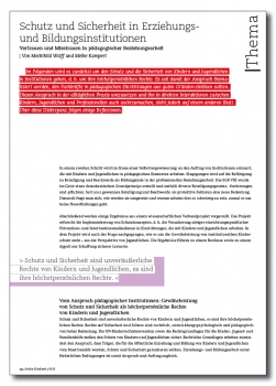 Schutz und Sicherheit in Erziehungs- und Bildungsinstitutionen - Vertrauen und Misstrauen in pädagogischer Beziehungsarbeit