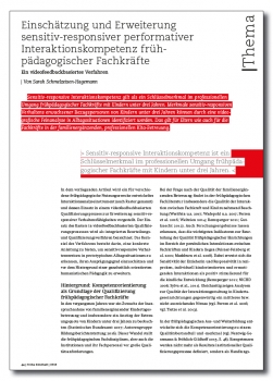 Einschätzung und Erweiterung sensitiv-responsiver performativer Interaktionskompetenz frühpädagogischer Fachkräfte - Ein videofeedbackbasiertes Verfahren