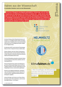 Fakten aus der Wissenschaft - Zu aktuellen Debatten rund um den Klimawandel