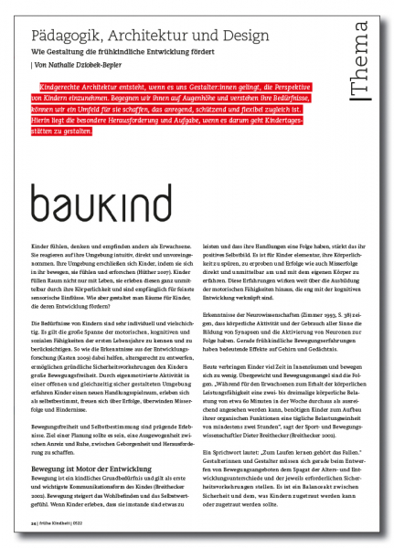 Pädagogik, Architektur und Design - Wie Gestaltung die frühkindliche Entwicklung fördert