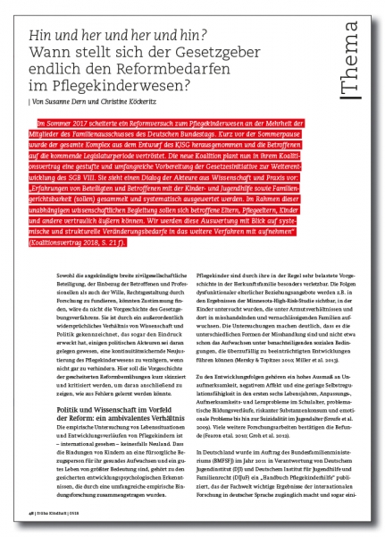 Hin und her und her und hin? Wann stellt sich der Gesetzgeber endlich den Reformbedarfen im Pflegekinderwesen?