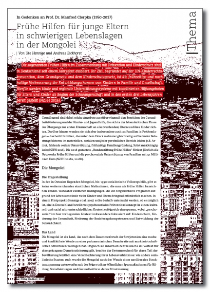 e Hilfen für junge Eltern in schwierigen Lebenslagen in der Mongolei