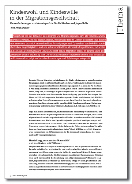 Kindeswohl und Kindeswille in der Migrationsgesellschaft - Herausforderungen und Ansatzpunkte für die Kinder- und Jugendhilfe