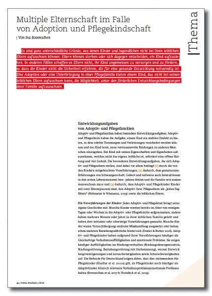 Multiple Elternschaft im Falle von Adoption und Pflegekindschaft